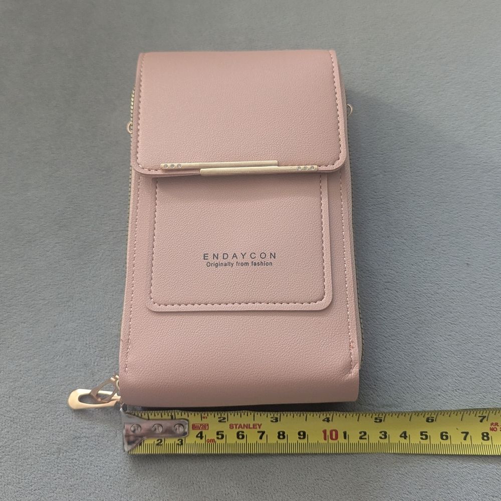 NEW Pink Crossbody Bag With Clear Cell Phone Window - Picture 11 of 16
